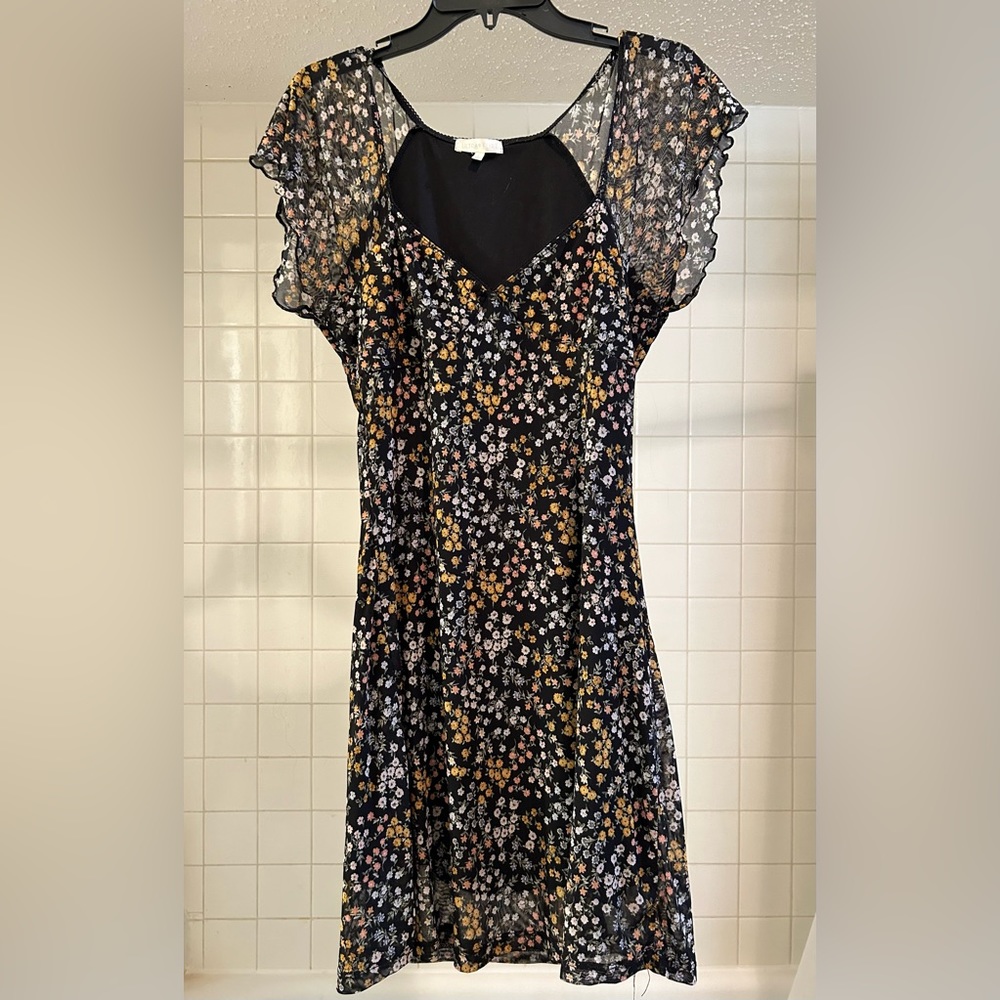 Ultra Flirt - Floral Black Dress